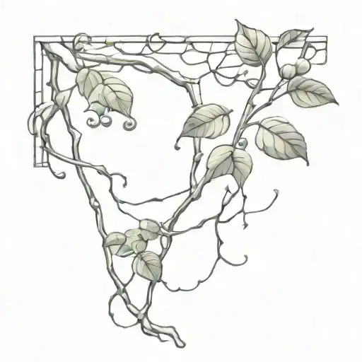 stone wall wrapped in vine tattoo design idea