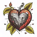 a broken heart disco ball  tattoo design idea