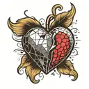 a broken heart disco ball  tattoo design idea