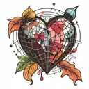 a broken heart disco ball  tattoo design idea