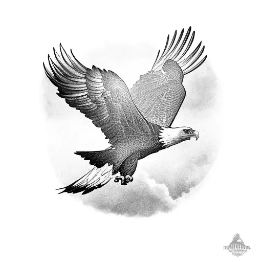 an eagle flying. the eagle must be of MORA breed tattoo design idea