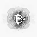 An intricate design featuring a golden Bitcoin coin surrounded by binary code patterns and a QR code linking to a digital wallet, along with a quote about the power of decentralized currency tattoo design idea