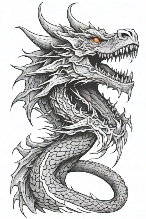 Astorian, bg3, portrait, goth, hot, dragon tattoo design idea