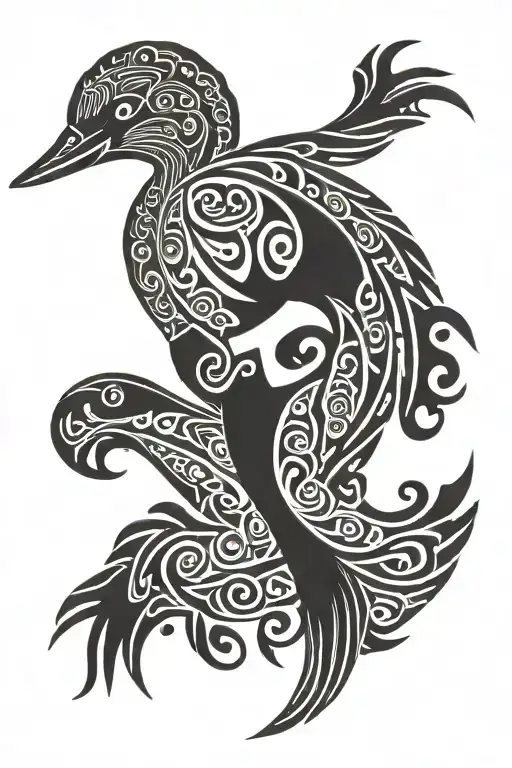 loon silhouette tattoo design idea
