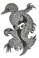 loon silhouette tattoo design idea