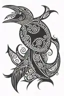 loon silhouette tattoo design idea