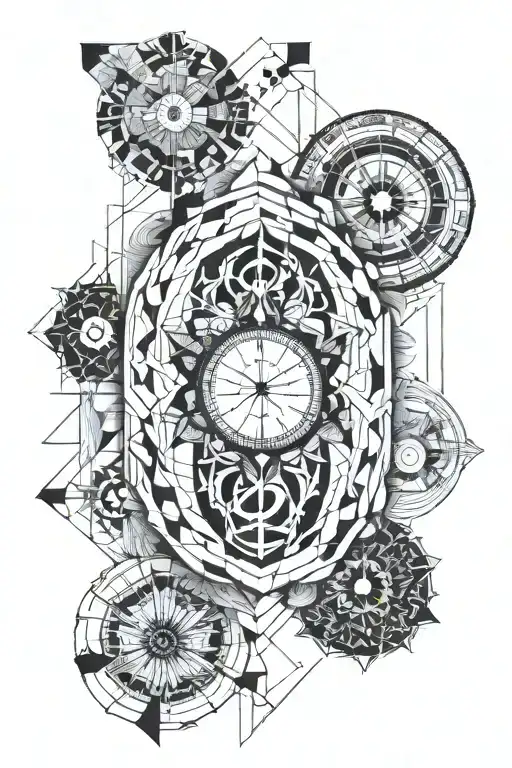 related karma and time and with a touch of mother love tattoo design idea