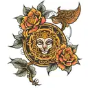 karma dharam moksha tattoo design idea