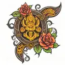 karma dharam moksha tattoo design idea