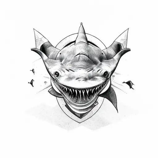 arm band with rhino camera globe shark Scorpio  tattoo design idea