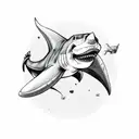 arm band with rhino camera globe shark Scorpio  tattoo design idea