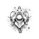 arm band with rhino camera globe shark Scorpio  tattoo design idea