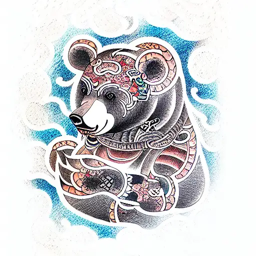 Bear tattoo design idea