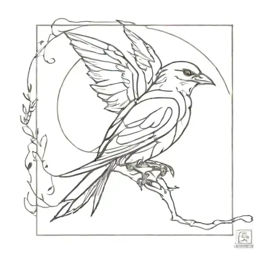 sparrow, valentine, dragon tattoo design idea