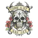 come and take it  tattoo design idea