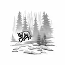 trail runner in the forest tattoo design idea