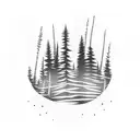 trail runner in the forest tattoo design idea