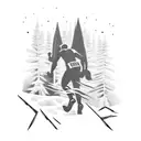 trail runner in the forest tattoo design idea