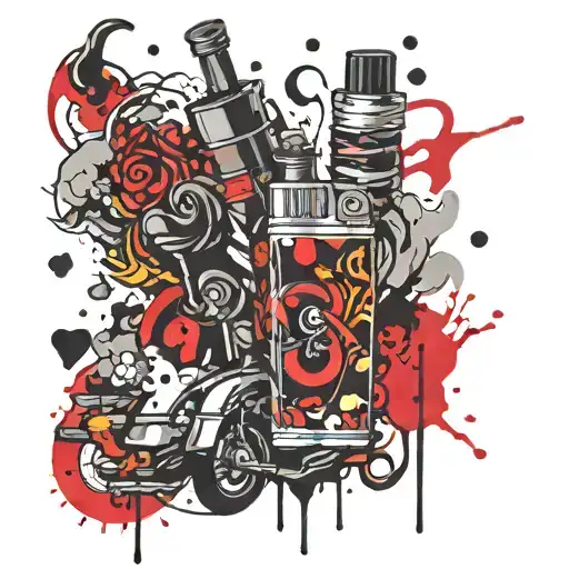 vaping vaper smoke cartoons tattoo design idea
