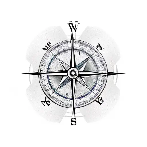 vintage compass with a 040 engraved  tattoo design idea
