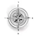 old compass with a 040 engraved  tattoo design idea