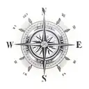 old compass with a 040 engraved  tattoo design idea