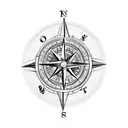 old compass with a 040 engraved  tattoo design idea