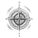 old compass with a 040 engraved  tattoo design idea