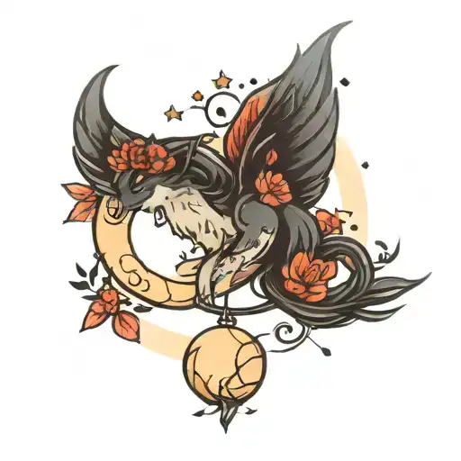 a symbol of unforgettable love you to the moon tattoo design idea