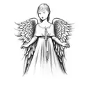 angel with broken heart tattoo design idea