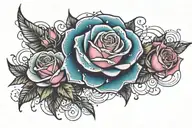 "Ezzie" Galaxy rose tattoo design idea