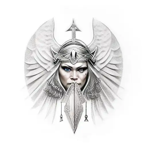 Valkyrie Viking Warrior tattoo design idea