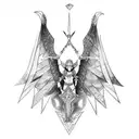 A fierce Valkyrie warrior riding a dragon tattoo design idea