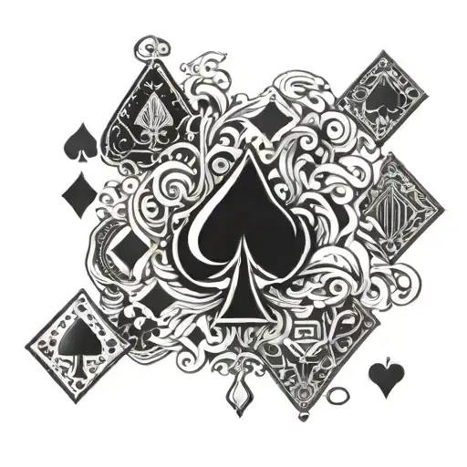 poker cards tattoo design idea