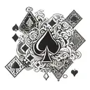 poker cards tattoo design idea