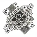 poker cards tattoo design idea