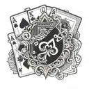 poker cards tattoo design idea