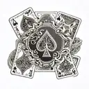 poker cards tattoo design idea