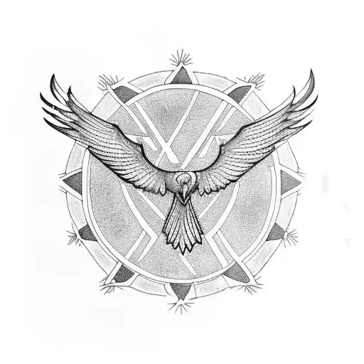 Phoenix with Cross tattoo design idea