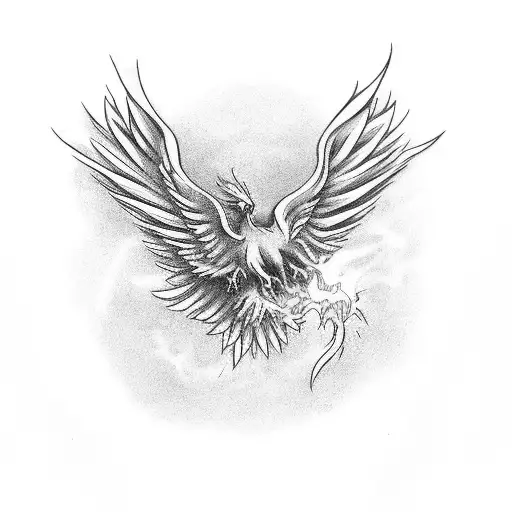 Phoenix with Cross tattoo design idea