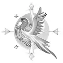 Phoenix with Cross tattoo design idea