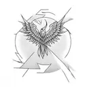 Phoenix with Cross tattoo design idea