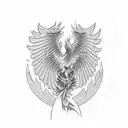 Phoenix with Cross tattoo design idea