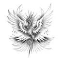 Phoenix with Cross tattoo design idea