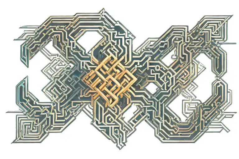 endless knot intertwined tattoo design idea