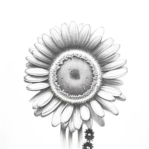 about mom, daisies, letter C tattoo design idea