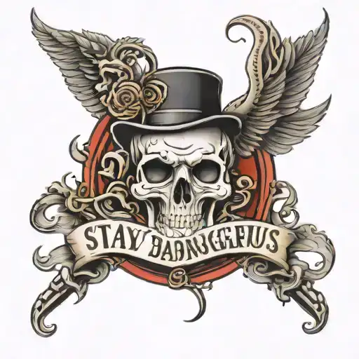 stay dangerous words tattoo design idea