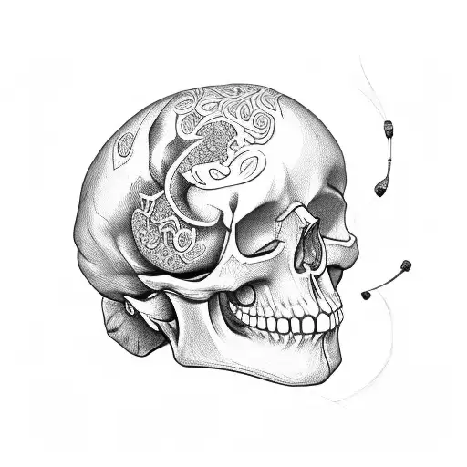 Art Surreal Fantasy Skull Tattoo. Stock Vector - Illustration of reaper,  monster: 148439257