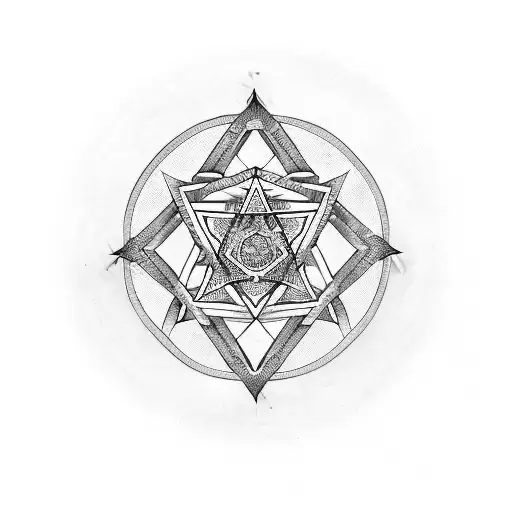 unicursal hexagram tattoo design idea