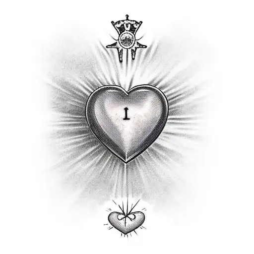 jesus heart with clouds tattoo design idea